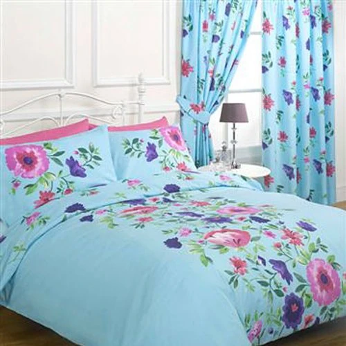 Cleo Aqua, Pink & Purple Single Duvet Set