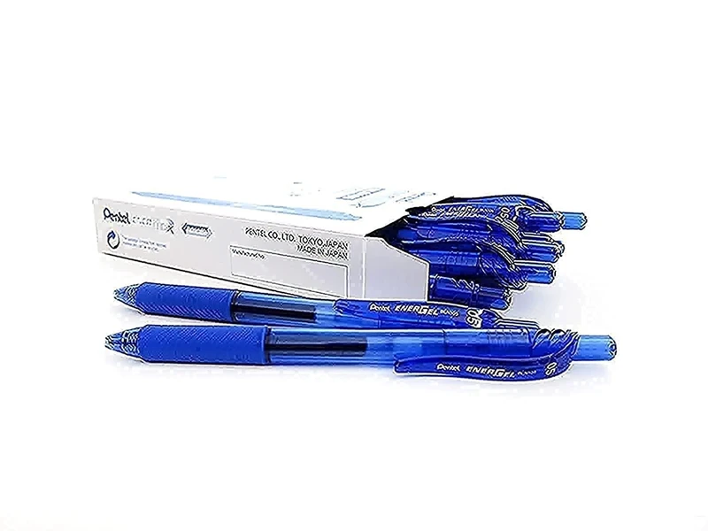 Pentel BLN105 Gel Ink Rollerball Pens with Click Top 0.25 mm line and 0.5 mm Ball Diameter 12 mm Blue