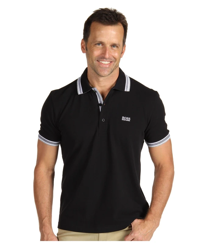 BOSS Men's Paddy Polo Shirt, Black, XXL