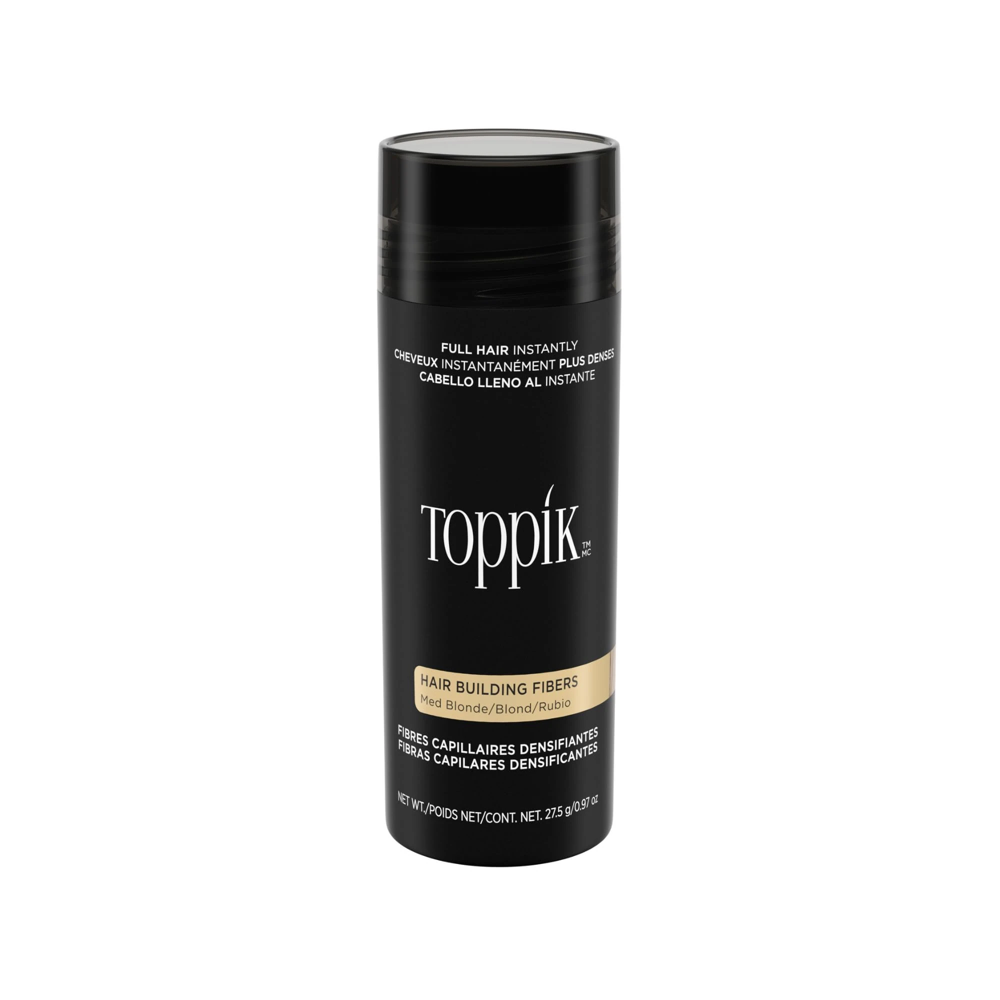 TOPPIK Densifying Hair Fibers based on Keratin, Medium Blonde / Blonde / Rubio – To densify Roots, Front Line, Beard, Baldness - for Men and Women