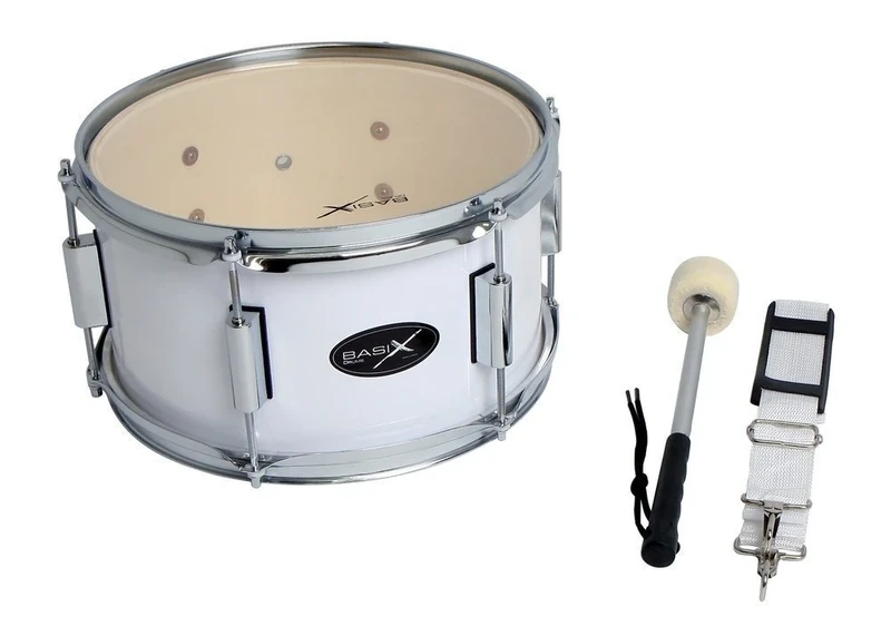 GEWA Marching Tenordrum, Marching Drum 14 x 10", wooden shell white, incl. carrying strap and mallet