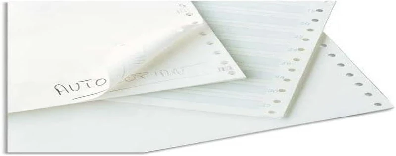 1000 feuilles de listing autocopiantes blanc/jaune 240x12" 2plis bandes caroll detachables