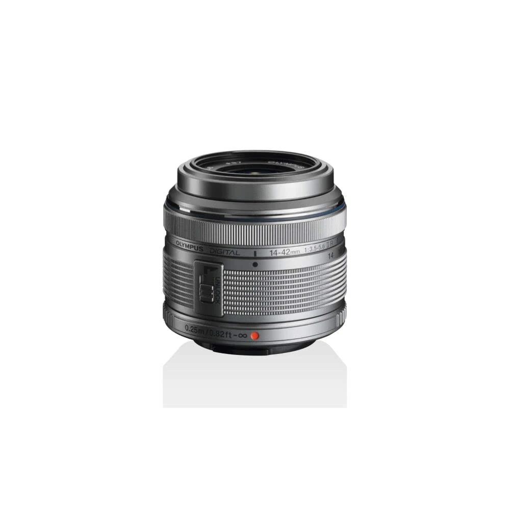 Olympus M.Zuiko Digital 14-42 mm F3.5-5.6 II R Lens, Standard Zoom, Suitable for All MFT Cameras (Olympus OM-D & PEN Models, Panasonic G-Series), Silver