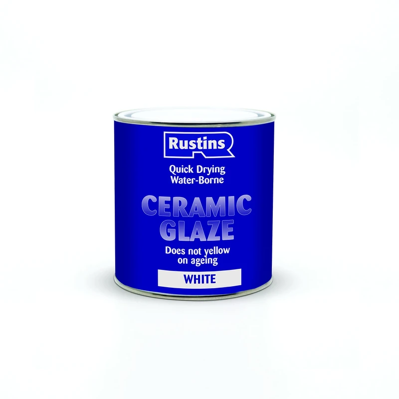 Rustins Acrylic Ceramic Glaze White 1ltr - Perfect for DIY, Pottery, Tiles, Crafts & Home Projects