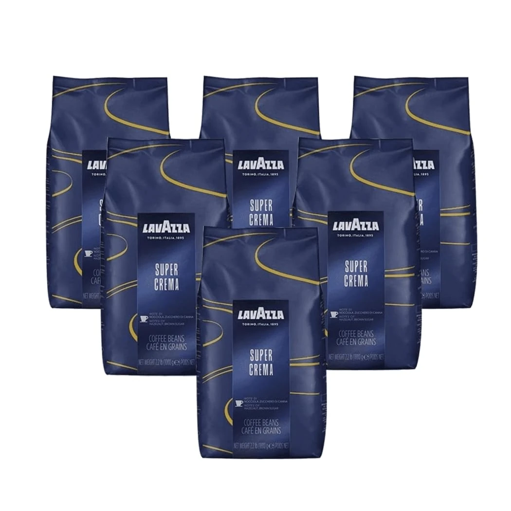 Lavazza Super Crema Coffee Beans (6 Packs of 1kg)