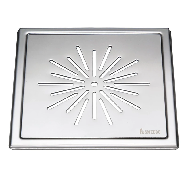 Smedbo Floor Grating "Outline" with Star Pattern of Polished Stainless Steel
