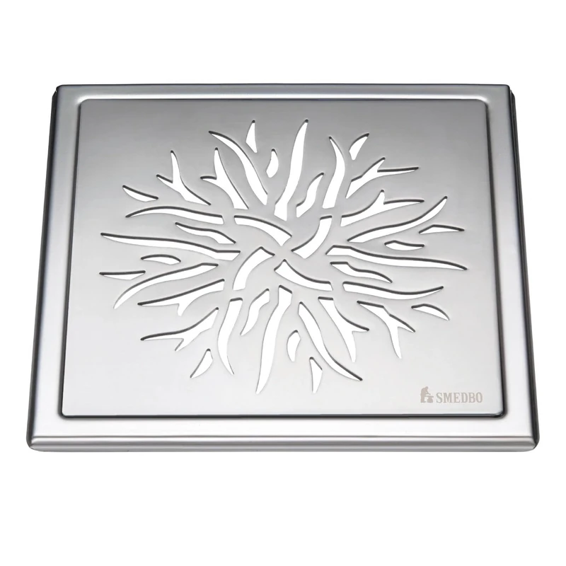 Smedbo Floor Grating "Outline" with Crown Pattern of Polished Stainless Steel - Image 1