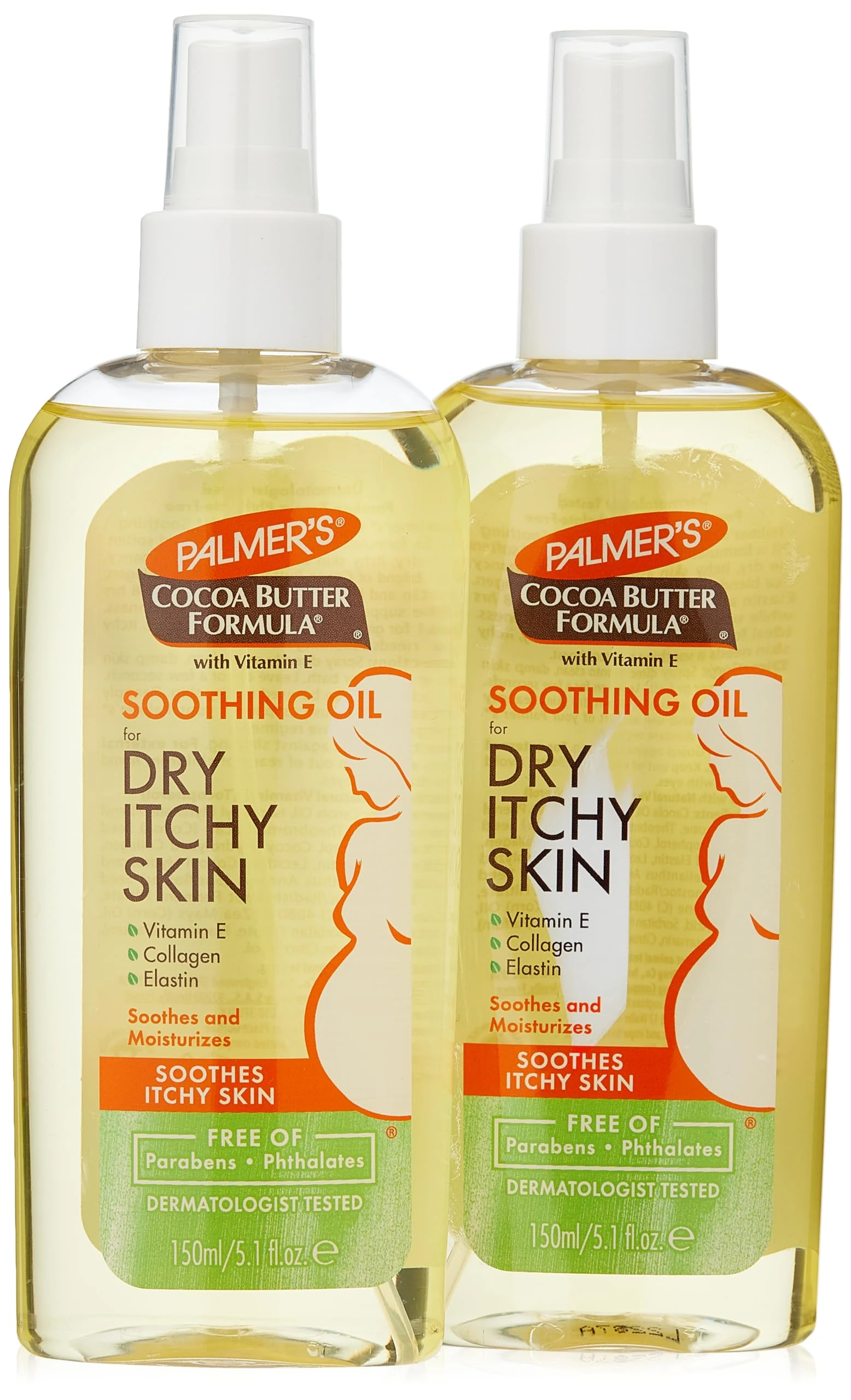 Palmers Cocoa Butter Formula Soothing Oil for Dry, Itchy, Skin 150ml (Pack of 2)