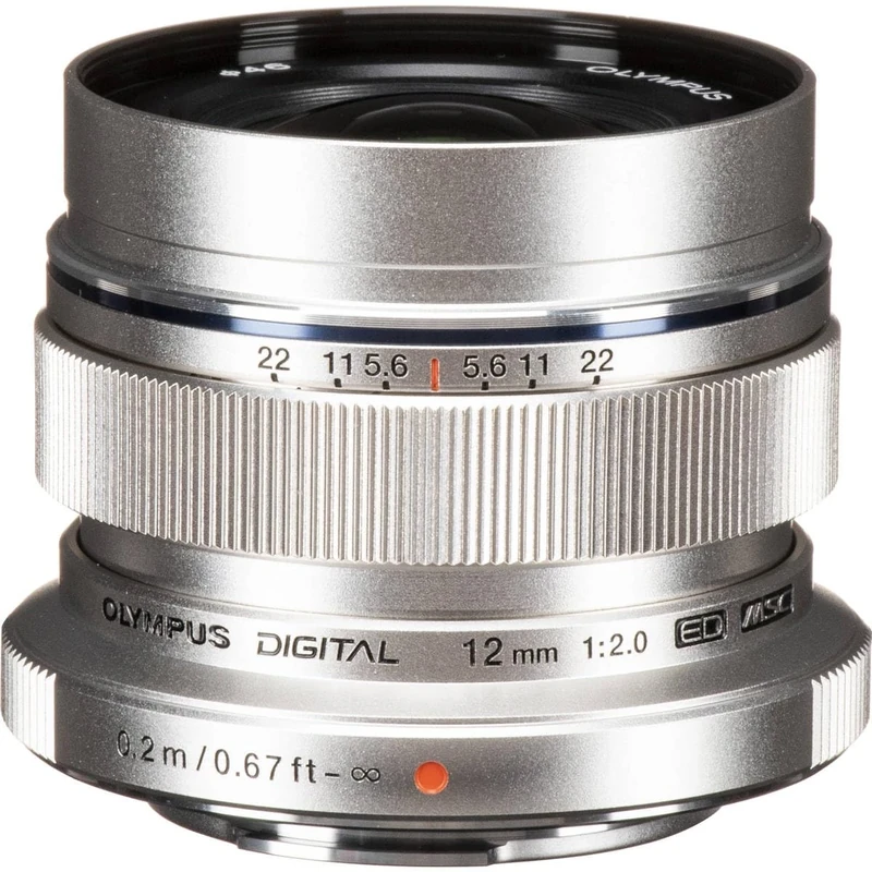 Olympus M. Zuiko Digital ED 12mm f/2.0 Lens for Micro 4/3 Cameras (Silver)