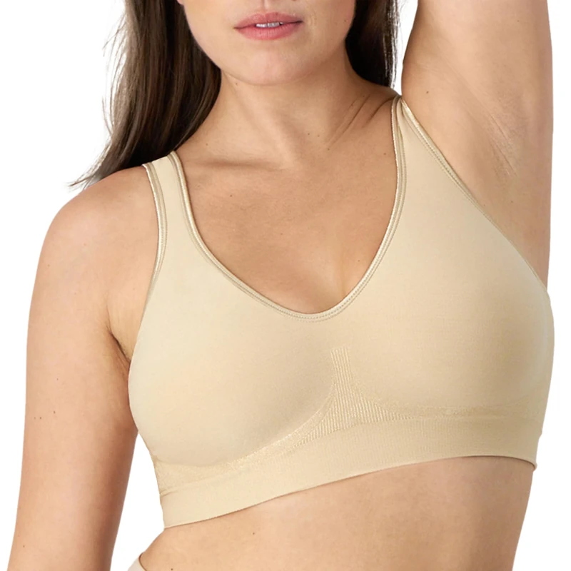 Bali Women's Wireless, Comfort Revolution Full-Coverage Wirefree Bra, Moisture-Wicking, Opaque, Nude, 42B