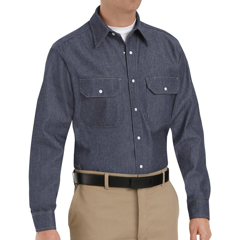 Red Kap Men's Deluxe Denim Shirt - - XXXL Tall - Image 1