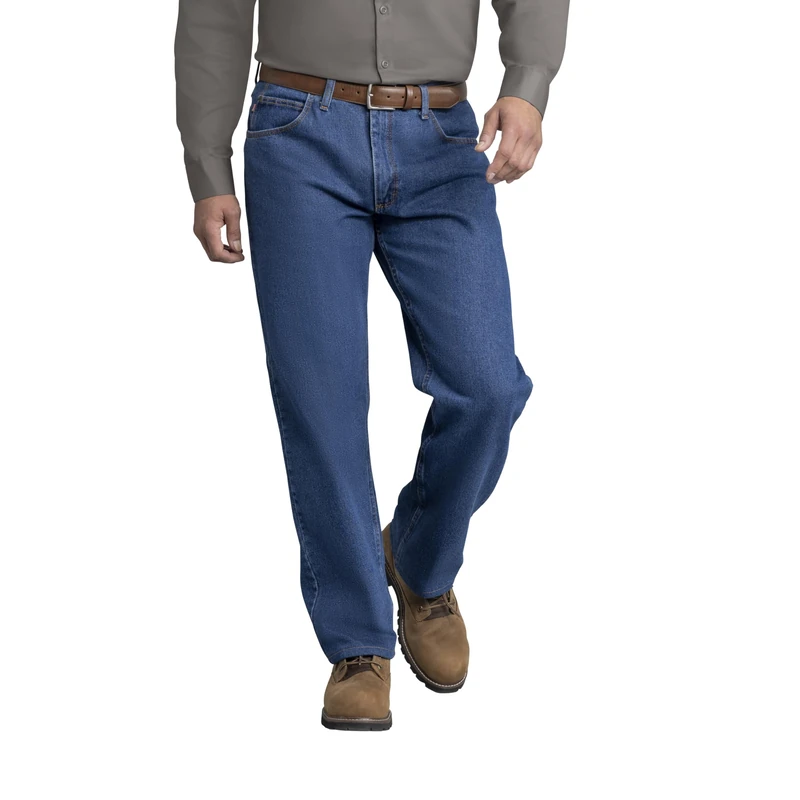 Red Kap Men's Relaxed Fit Jean, Stonewash, 38x34