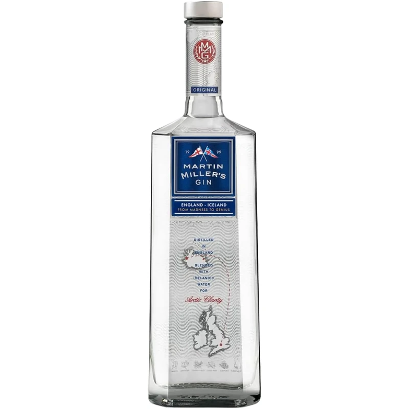 Martin Millers Original Gin - Super Premium Gin, Icelandic water, Distilled in England - 40 percent ABV 70cl Bottle (0.7L)