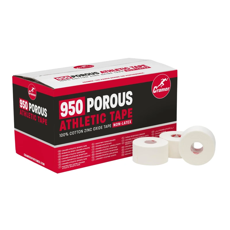 Cramer Unisex 950 Zinc Oxide Sport Tape, White, 1.5 X 15 Yard - 32 Rolls EU