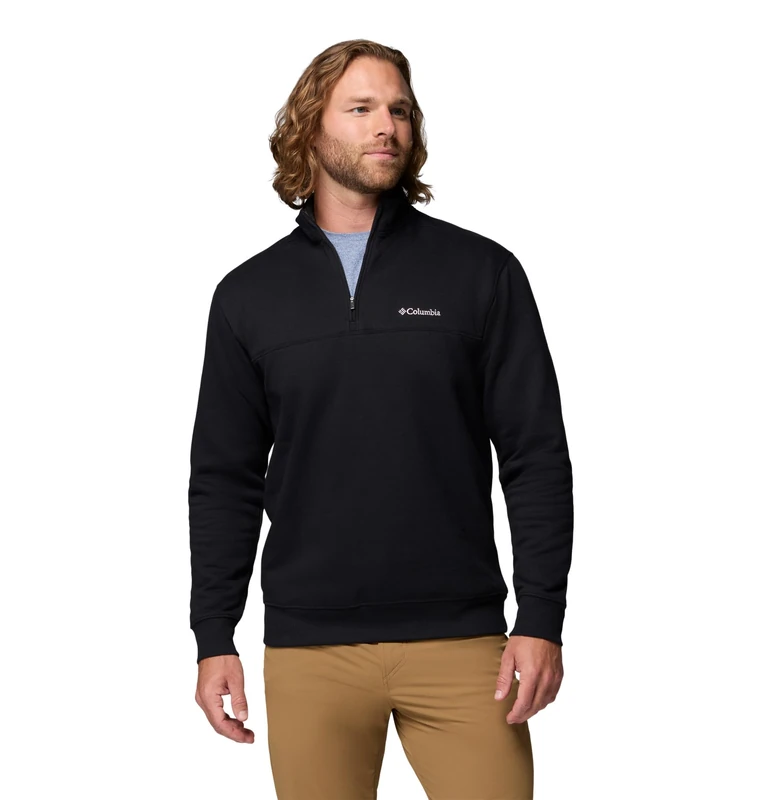 Columbia Men's Hart Mountain Ii Half Zip Hiking Shirt, Black, L