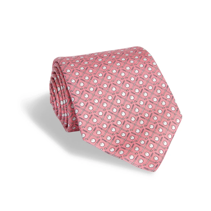 Vineyard Vines Men's Golf Clubs Tie Necktie, Pink, One Size - Image 1
