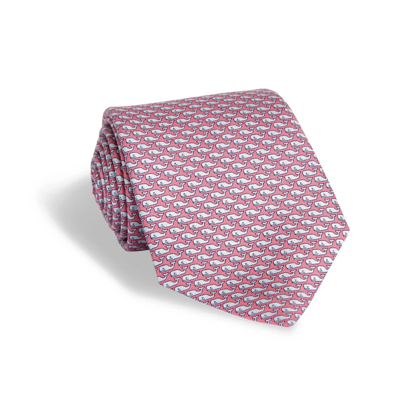 Vineyard Vines Men's Tie Necktie, Vineyard Whale Pink, One Size