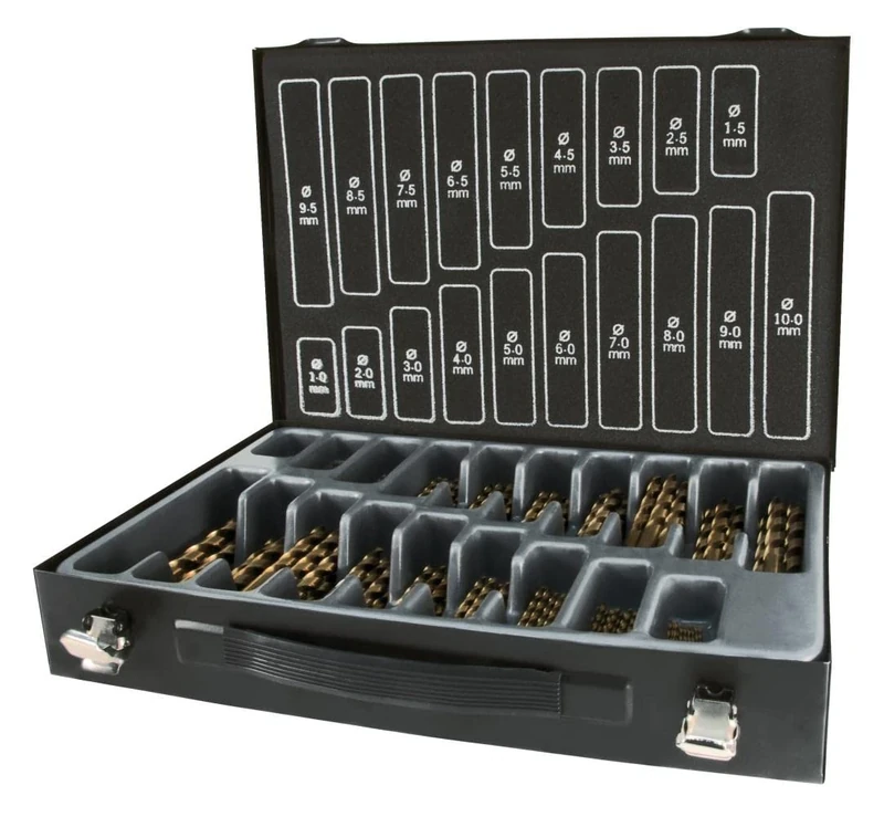 TERRAX A214200 - Maletín-almacén brocas DIN 338 tipo N HSS rectificadas (170 piezas)