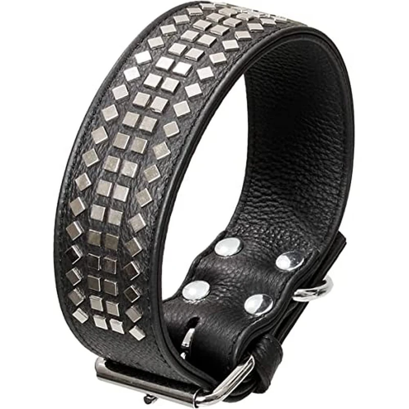 Karlie Vintage Dog Collar with Square Studs 50 mm Black