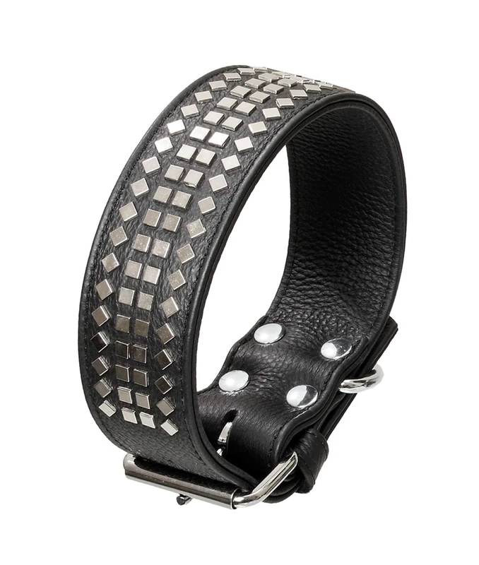 Karlie Vintage Dog Collar with Square Studs 50 mm Black