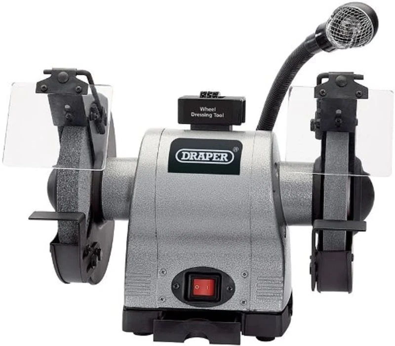 Draper 05097 200mm 550W 230V Heavy Duty Bench Grinder with Worklight