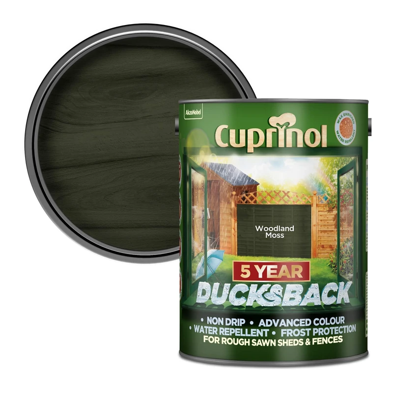 Cuprinol Ducksback Shed & Fence Paint - Woodland Moss - 5L