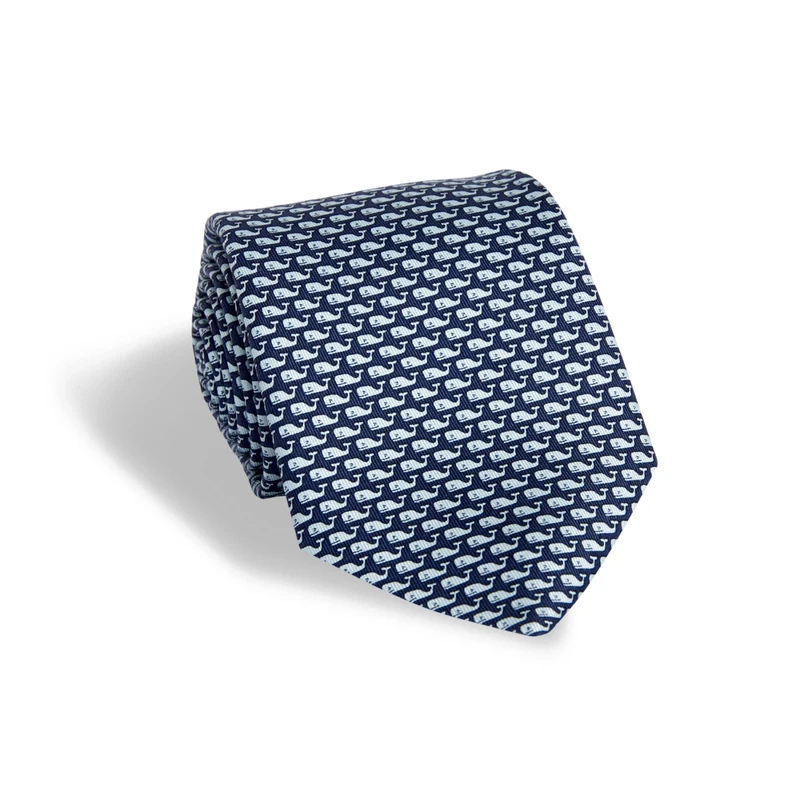 Vineyard Vines Men's Tie Necktie, Vineyard Whale Navy, One Size