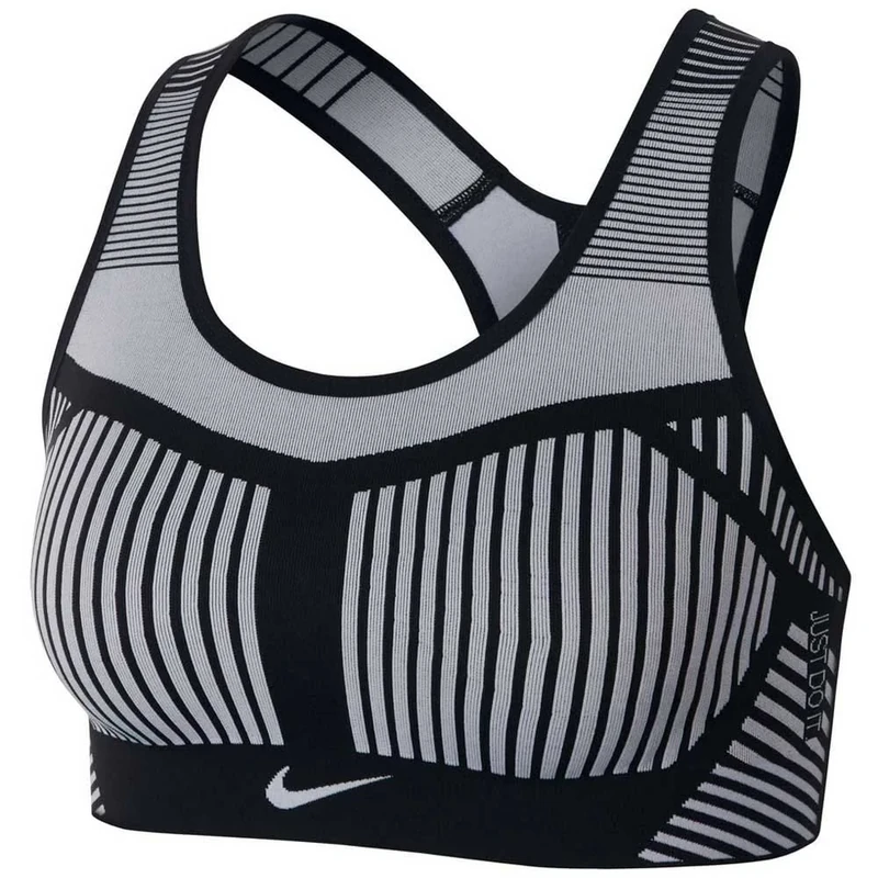 Nike Women's FE/NOM Flyknit Bra Sports, Black/(Pure Platinum), XS,AJ4047