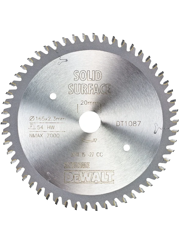 Dewalt Trespa Extreme Circular Saw Blade 165 x 20 x 2.3 54ZHW DT1087 QZ