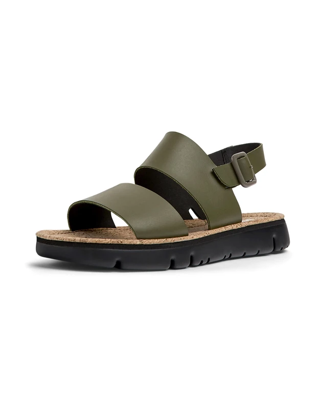 Camper Women's Oruga K201038 Flat Sandal - Green, Size 8 UK