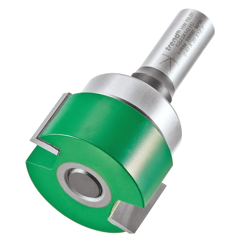 Trend CraftPro Two Flute Intumescent Recessing Router Cutter Bit, 1/2 Inch Shank, 40mm Cut Diameter & 20mm Cut Length, Tungsten Carbide Tipped, C223X1/2TC