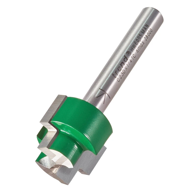 Trend CraftPro Rebater Router Cutter, 1/4 Inch Shank, 10mm Cut Length and 13/19mm Cut Diameter, Tungsten Carbide Tipped, C230X1/4TC