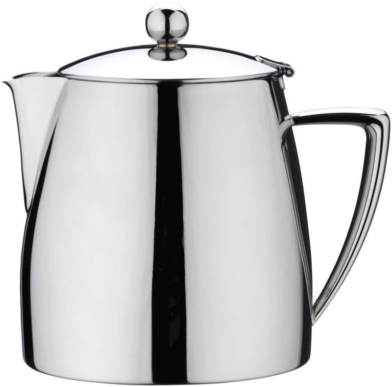 Café Stal Art Deco 18/10 Stainless Steel Mirror Polished Tea Pot, 42oz