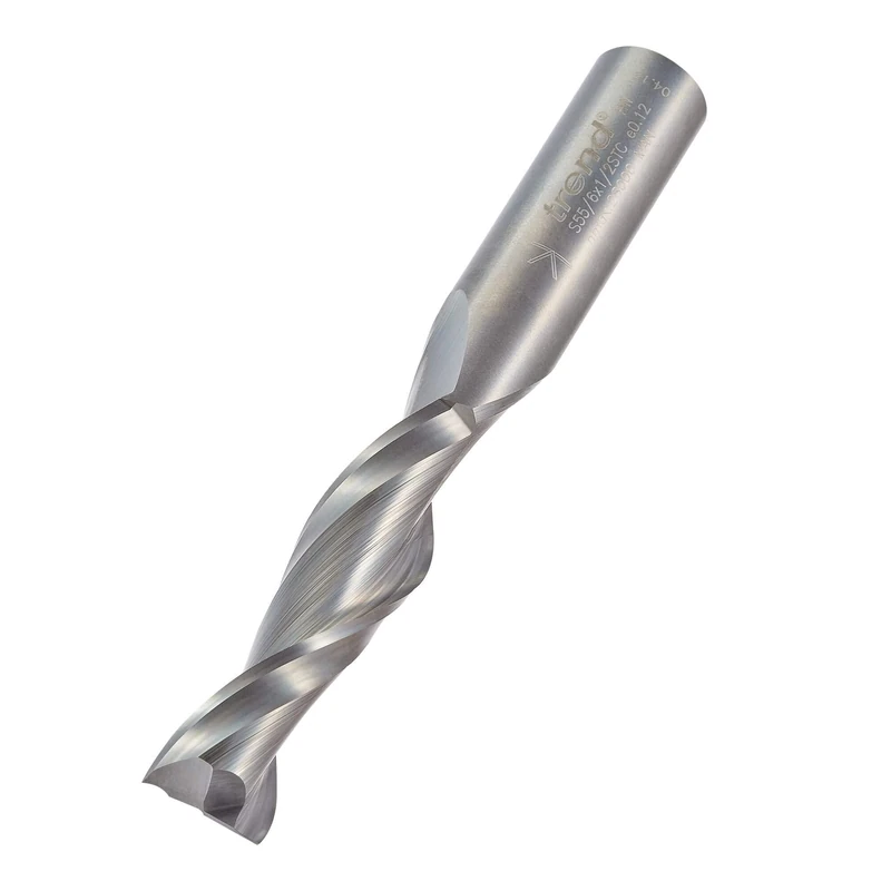Trend Professional Spiral Up-Cut Cutter, 12.7mm Diameter, 1/2 Inch Shank, 50.8mm Cut Length, Solid Tungsten Carbide, S55/6X1/2STC
