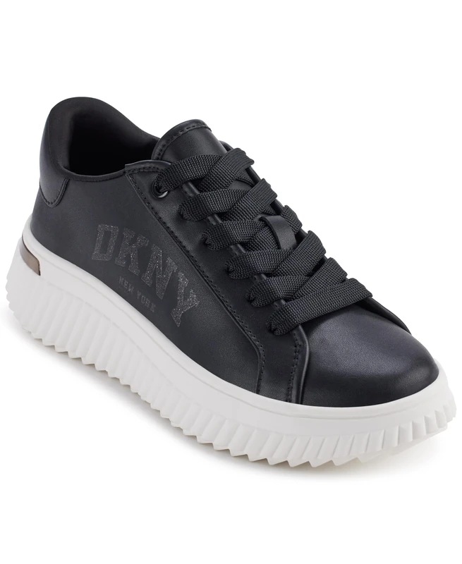 DKNY Women's Larissa Lace Up Platform Trainers, Black, 4 UK