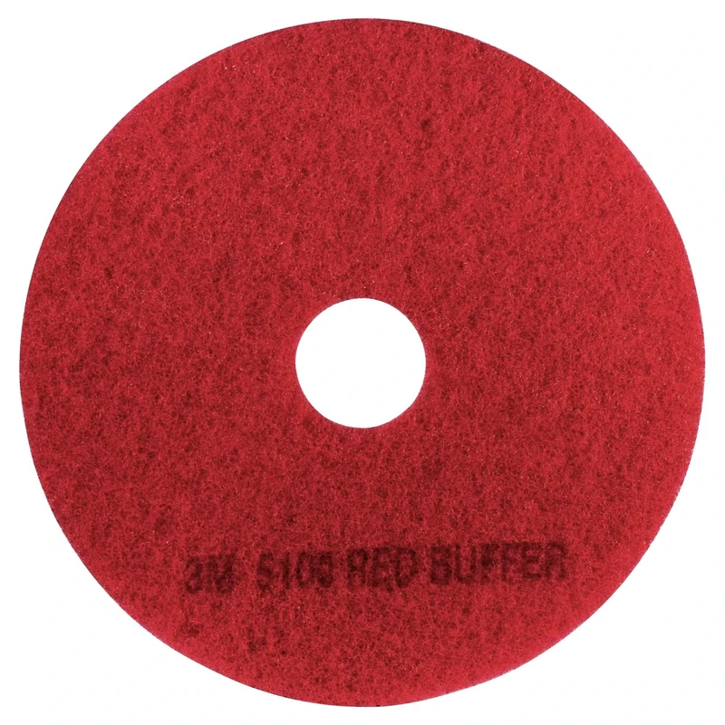 3M Red Buffer Pad 5100, 20" Floor Buffer, Machine Use (Case of 5)