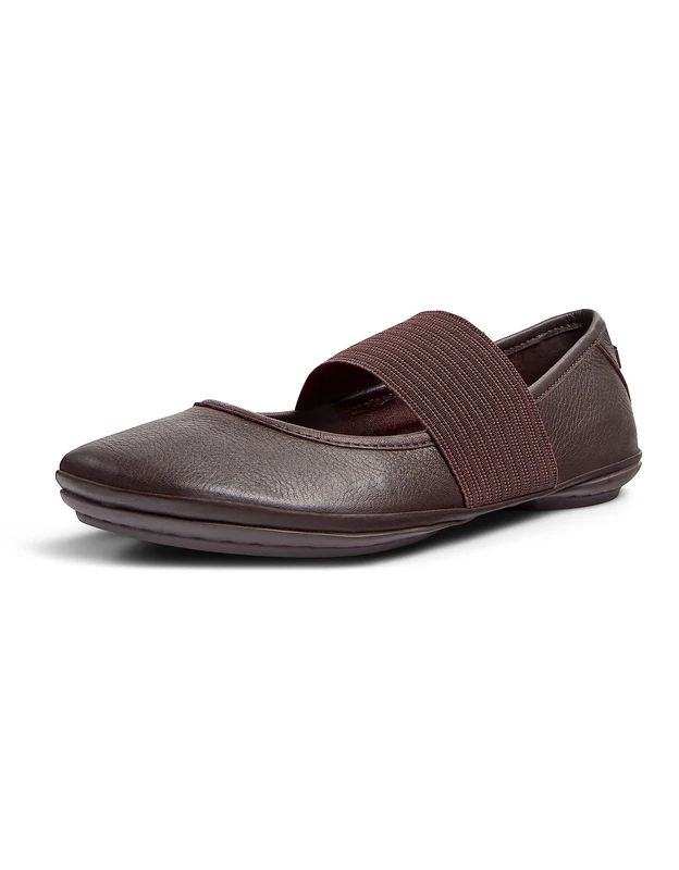 Camper Women's Right Nina Mary Jane Flat, Burgundy, 5 UK