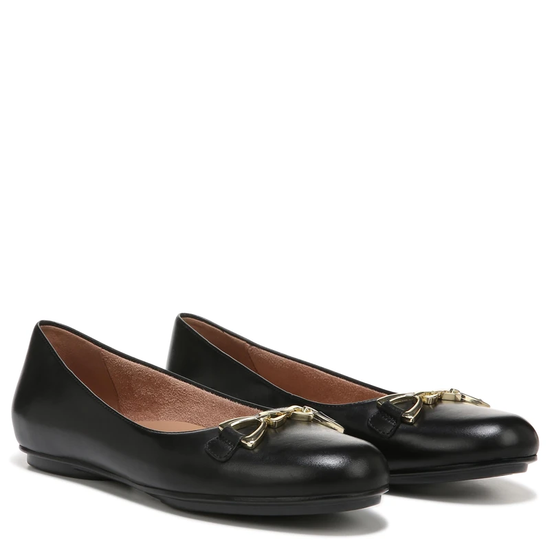 Naturalizer Women's Ballet Flats & Pumps - Maxwell-Bit Ballet, Black Leather, UK 6, Medium Fit