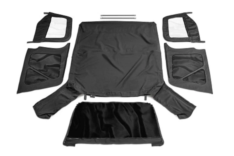 RAMPAGE PRODUCTS Rampage Premium Replacement Soft Top with Door Skins & Tinted Windows | Sail Cloth, Black Diamond Color | 912935 | Fits 1997-2006 Jeep Wrangler TJ with Door Skins