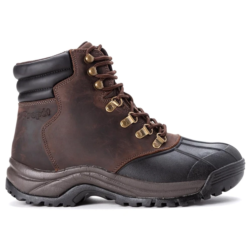Propét Men's Blizzard Mid Lace Snow Boot, Brown, 8 UK