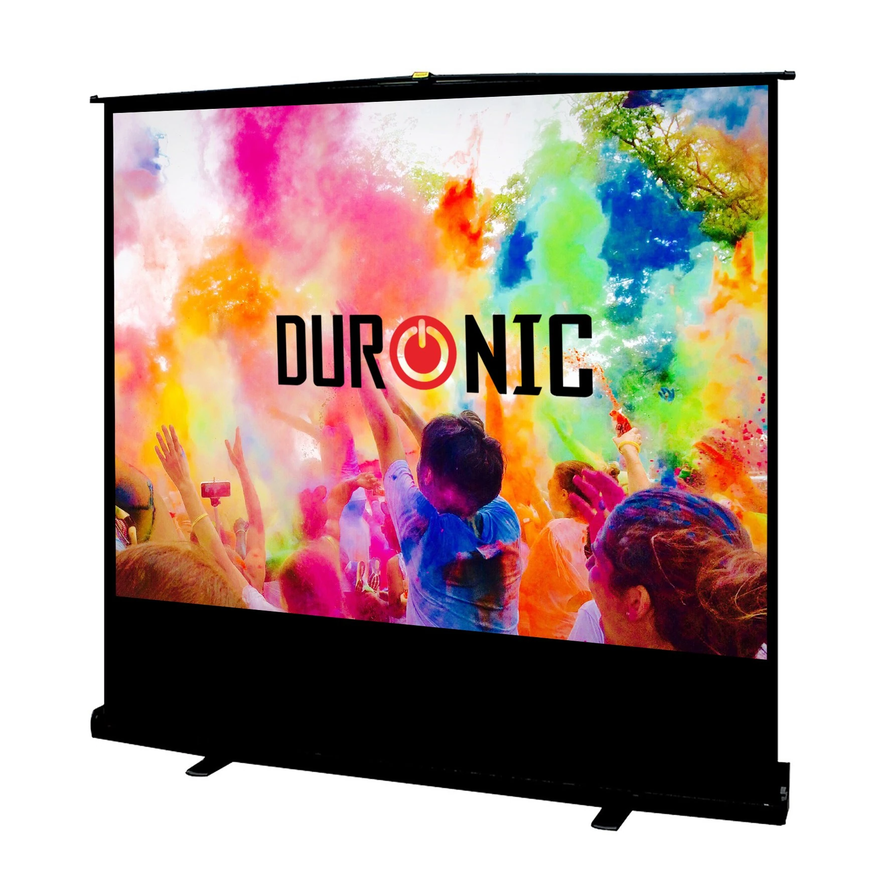 Duronic Projector Screen FPS80/43 - 80" Floor Projection Screen | School | Theatre | Cinema | Home Matte White Screen (:163cm(w) X 122cm(h) Portable Freestanding - 4K / 8K Ultra HDR 3D Ready (4:3)