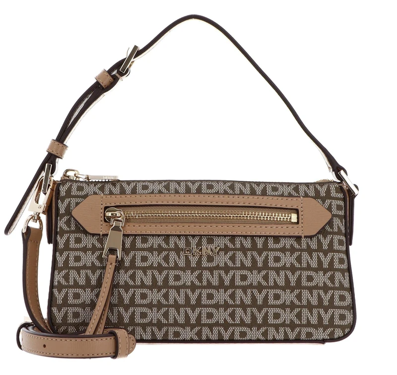 DKNY Women's Bryant Ave Top Zip Demi Crossbody, Chino/Cappuccino, Small