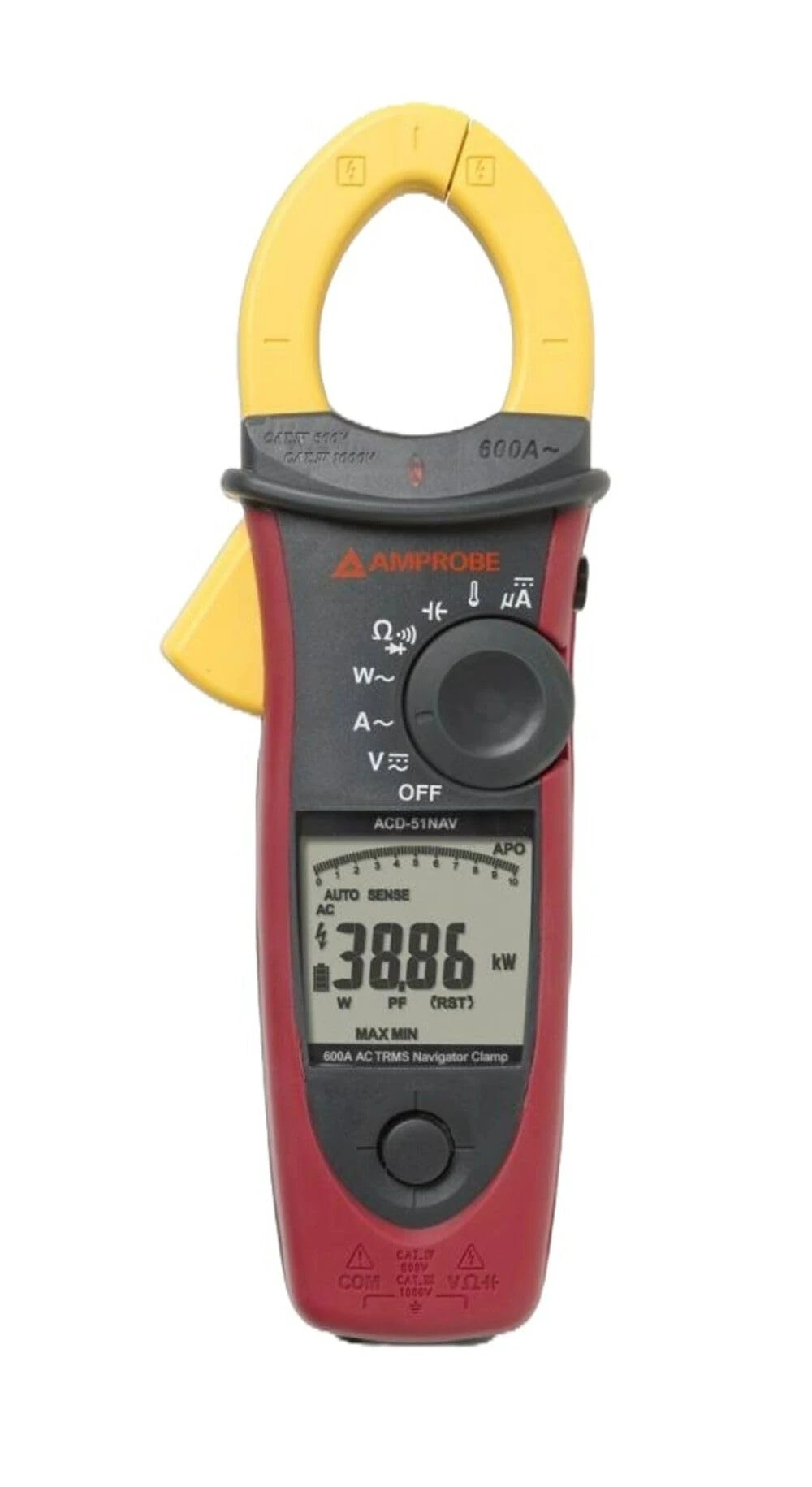 ACDC-52NAV AC/DC TRMS Navigator Power Clamp Meter, 600 A, jaw 42 mm