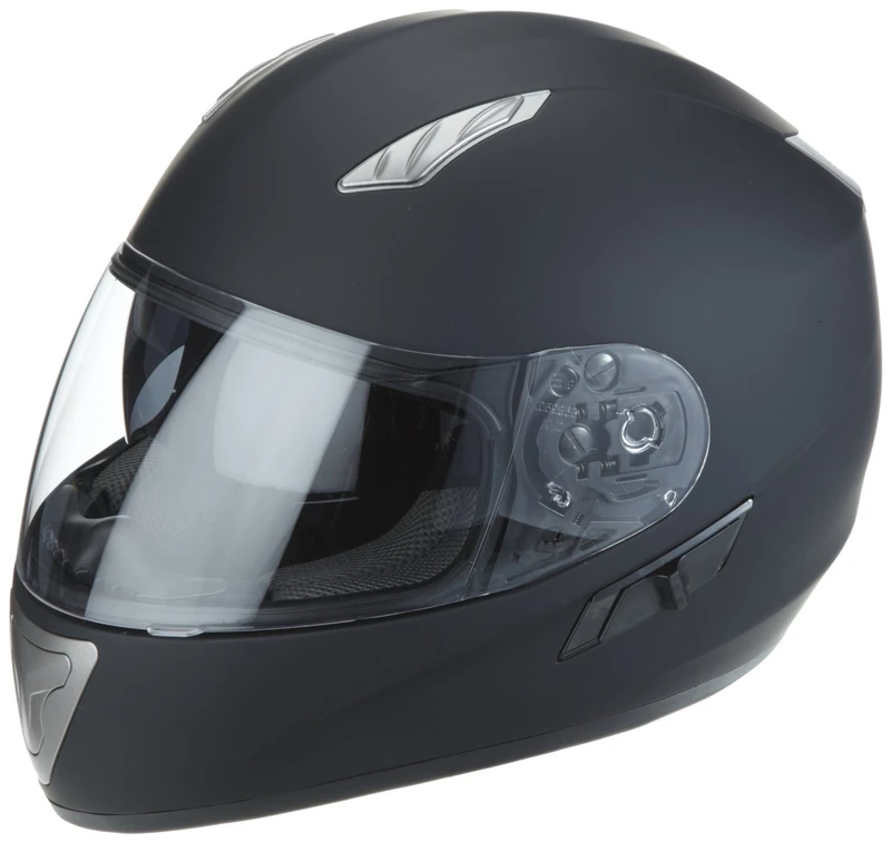 protectWEAR Motorcycle helmet matt black with integrated sun visor H520 Size L