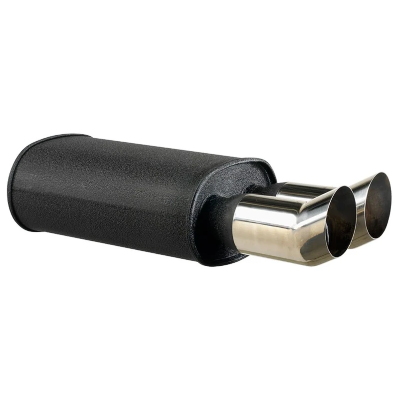 AutoStyle Steel Universal sport exhaust - 2x76mm DTM - 63,5mm connection