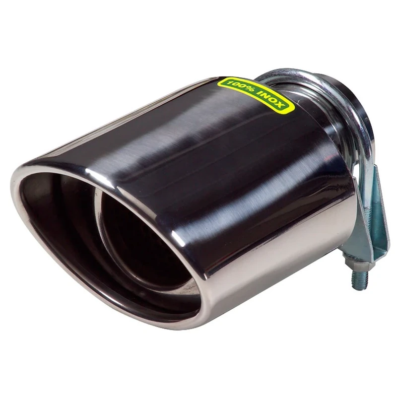 AutoStyle Exhaust finisher Inox - oval 117x85mm - length 178mm - 45-64mm connection