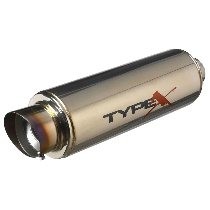 AutoStyle Universal sport exhaust Type X-50 Racing 'DualSound' - Angle Tip - Polished