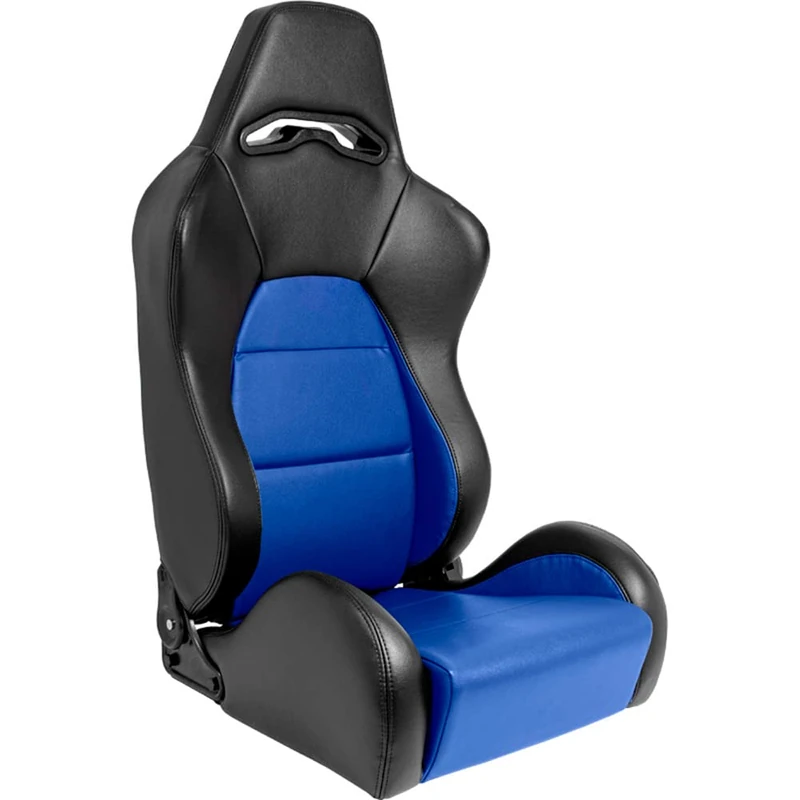 AutoStyle Sport seat 'Eco' - Black/Blue Synthetic leather - Left-side reclinable back-rest - incl. slides