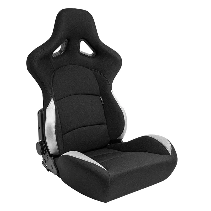 AutoStyle Sport seat 'BS2' - Black - Dual-side reclinable fibreglass back-rest - incl. slides