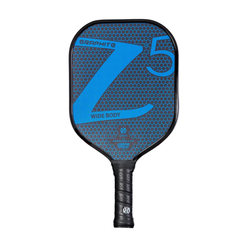 ONIX Graphite Z5 Pickleball Paddle (Graphite Carbon Fiber Face with Rough Texture Surface, Cushion Comfort Grip and Nomex Honeycomb Core for Touch, Control, and Power), Blue